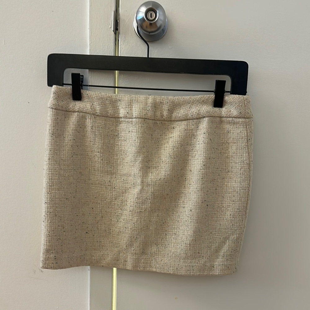 Warehouse Cream Pencil Mini Skirt for Work